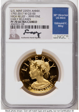 2017-W G$100 American Liberty High Relief ER NGC PF70 Ed Moy
