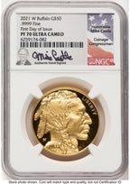 2021-W Proof Gold Buffalo 1 oz FDI Mike Castle NGC PF70