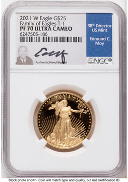2021-W Type 1 Proof Gold Eagle 1/2 oz NGC PF70 Ed Moy