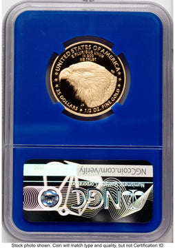 2021-W Type 2 Proof Gold Eagle 1/2 oz ER David Ryder Blue Core NGC PF70