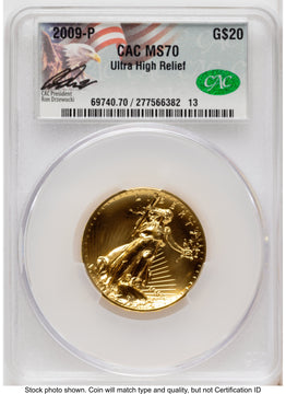 2009 G$20 Ultra High Relief Ron Drzewucki CACG MS70