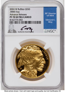 2024-W Proof Gold Buffalo 1 oz AR NGC PF70 Ed Moy