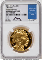 2024-W Proof Gold Buffalo 1 oz AR NGC PF70 Ed Moy