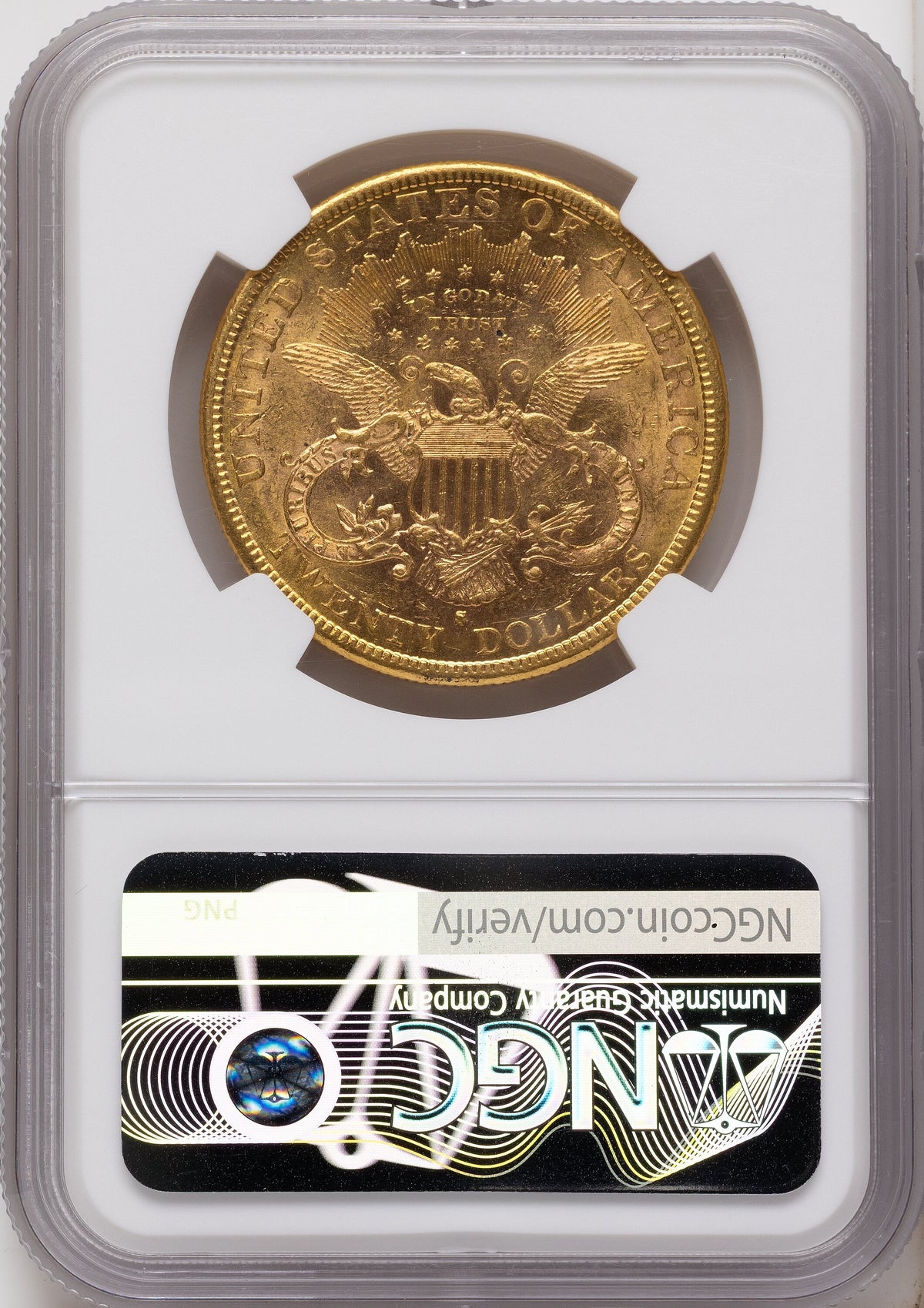 1880-S $20 Brown Label Liberty Double Eagle NGC MS62
