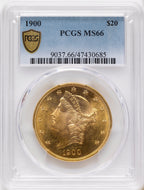 1900 $20 Blue Gradient Liberty Double Eagle PCGS MS66