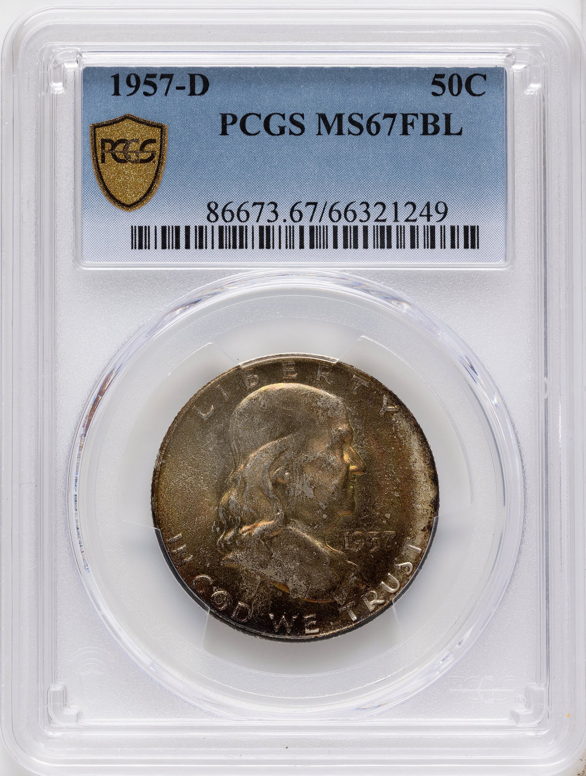 1957-D 50C FL Franklin Half Dollar PCGS MS67
