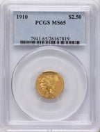 1910 $2.50 Indian Quarter Eagle PCGS MS65