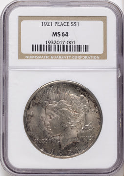 1921 Peace Dollar NGC MS64