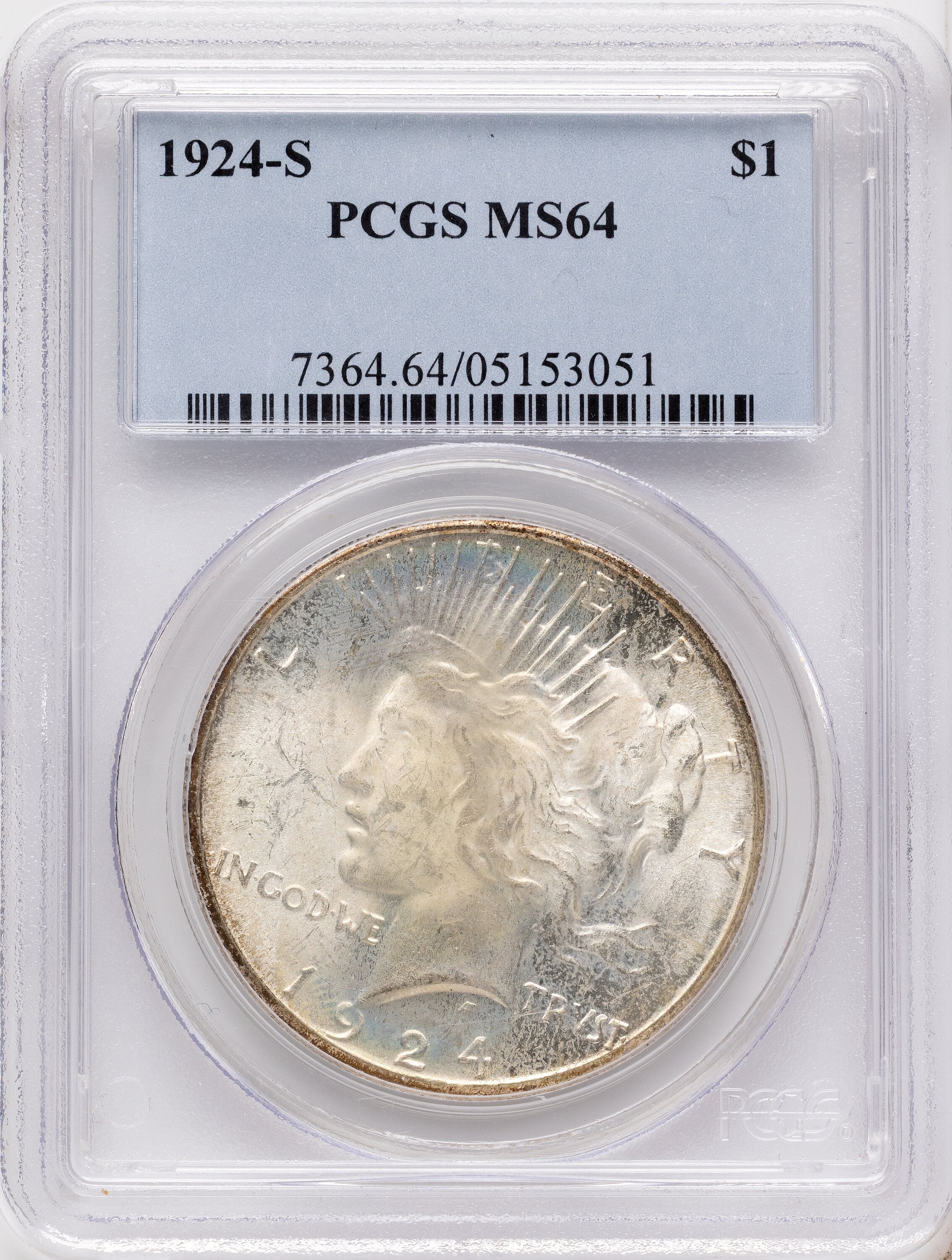 1924-S Peace Dollar PCGS MS64