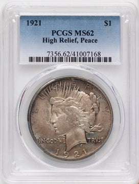1921 Peace Dollar PCGS MS62