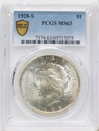 1928-S Peace Dollar PCGS MS63