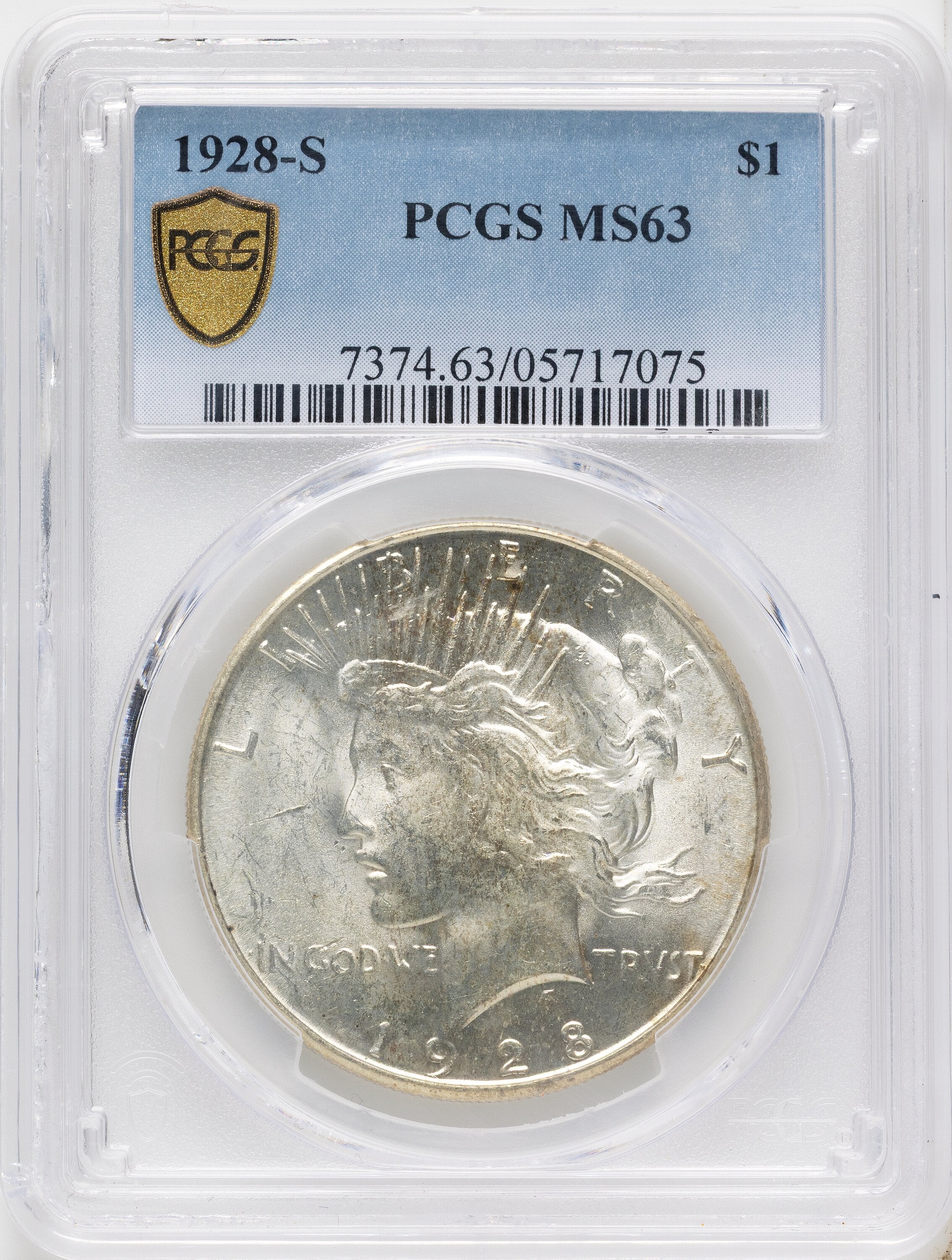 1928-S Peace Dollar PCGS MS63
