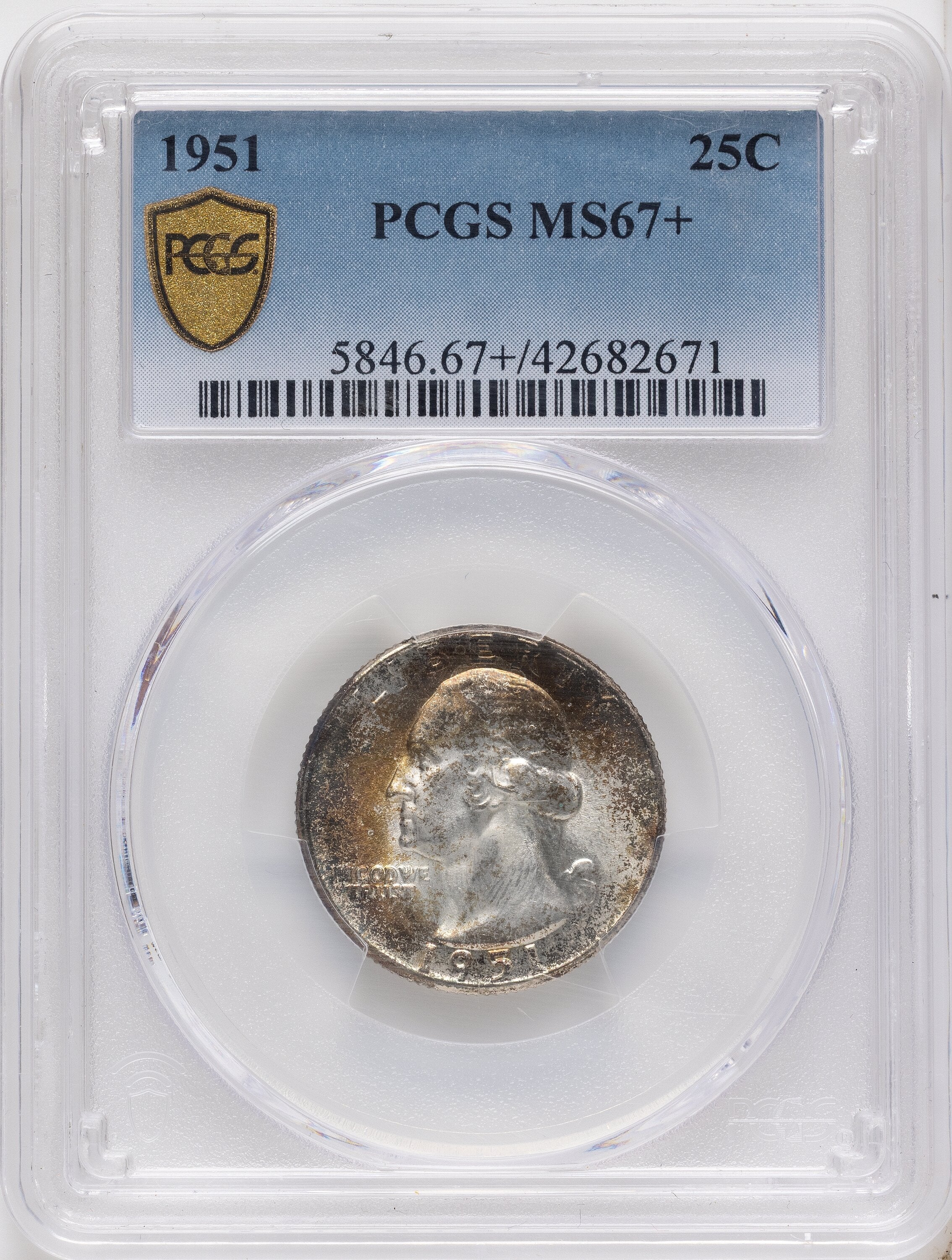 1951 25C Washington Quarter PCGS MS67+