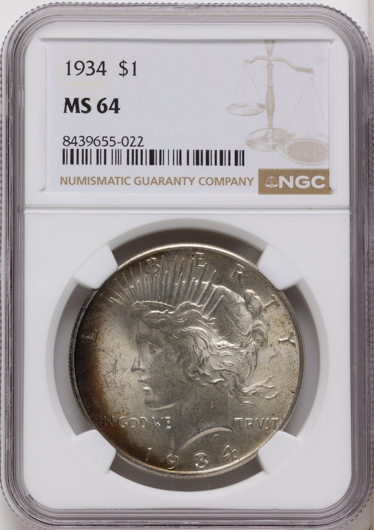 1934 Peace Dollar NGC MS64