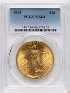 1915 $20 Saint-Gaudens Double Eagle PCGS MS64