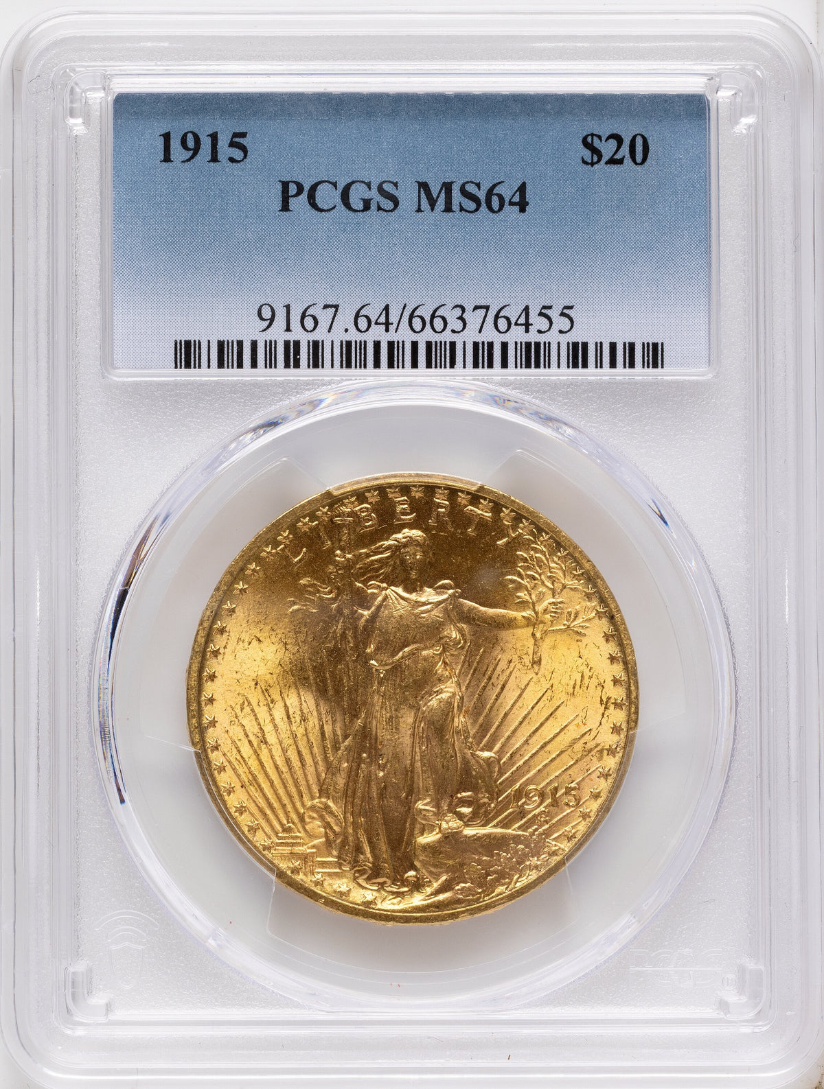 1915 $20 Saint-Gaudens Double Eagle PCGS MS64