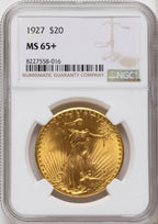 1927 $20 Saint-Gaudens Double Eagle NGC MS65+