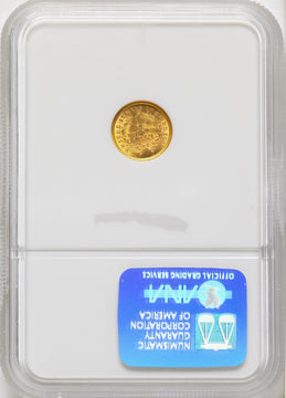 1853 G$1 Gold Dollar NGC MS64