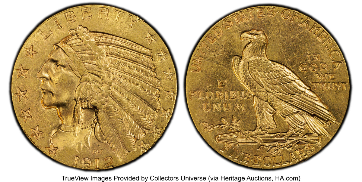 1912 $5 Indian Half Eagle PCGS MS63