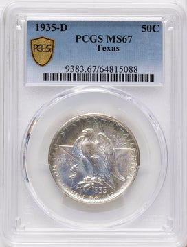 1935-D 50C Texas Commemorative Silver PCGS MS67
