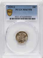 1939-S 10C FB Mercury Dime PCGS MS67