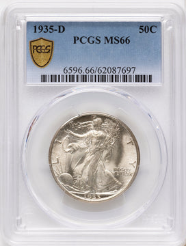 1935-D 50C Walking Liberty Half Dollar PCGS MS66