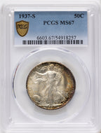 1937-S 50C Walking Liberty Half Dollar PCGS MS67