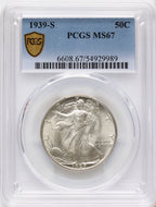 1939-S 50C Walking Liberty Half Dollar PCGS MS67