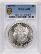 1897-S Morgan Dollar PCGS MS66