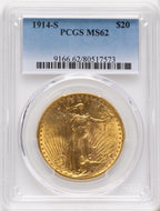 1914-S $20 Saint-Gaudens Double Eagle PCGS MS62