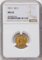 1911 $2.50 Indian Quarter Eagle NGC MS62