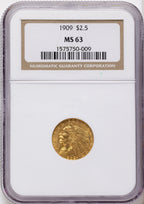 1909 $2.50 Indian Quarter Eagle NGC MS63