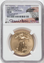 2021 One-Ounce Gold Eagle Type 2 At Dusk & Dawn 35th Anniversary 79th NGC MS69 Norris Signed