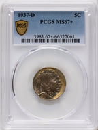 1937-D 5C Buffalo Nickel PCGS MS67+