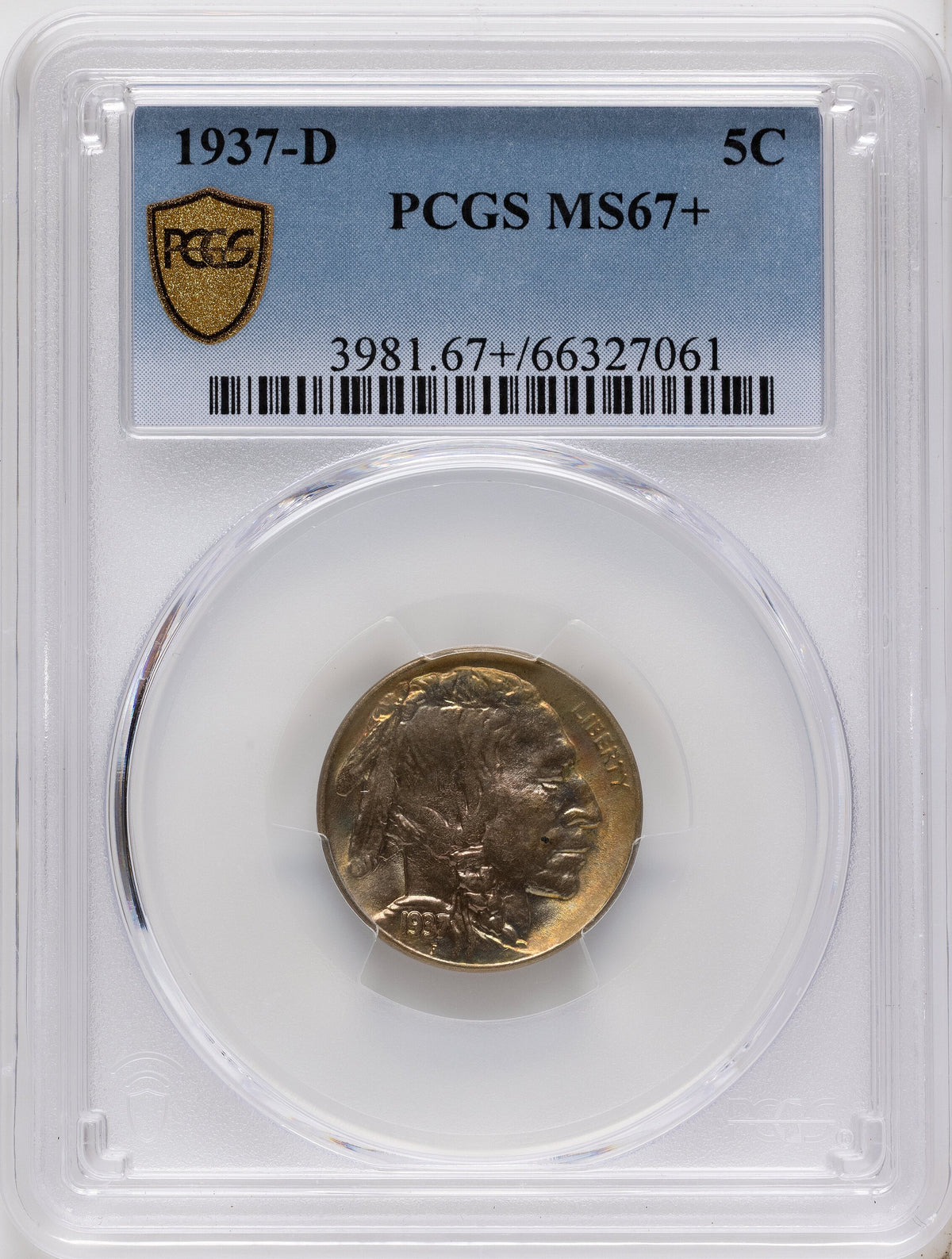 1937-D 5C Buffalo Nickel PCGS MS67+