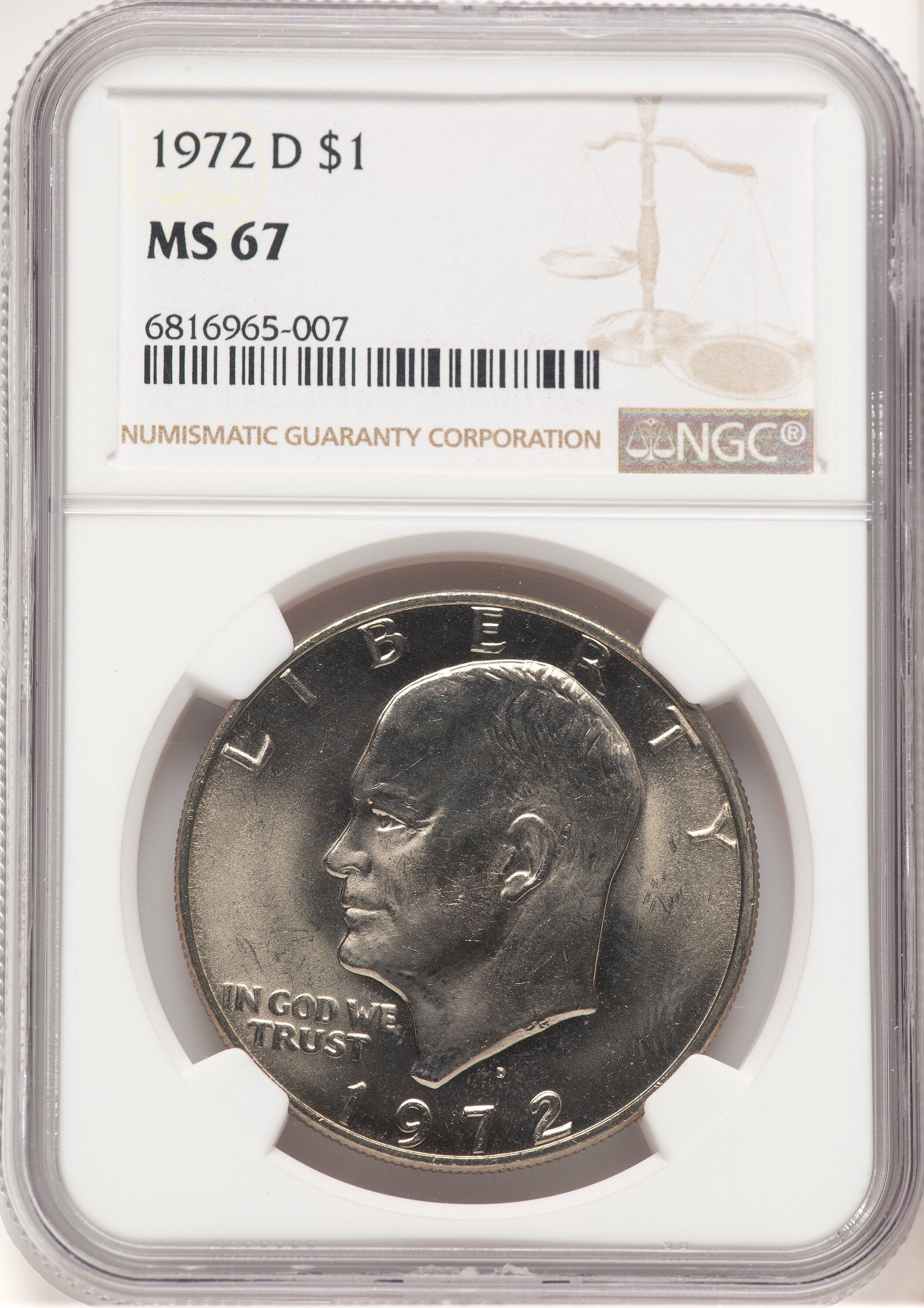 1972-D $1 Eisenhower Dollar NGC MS67