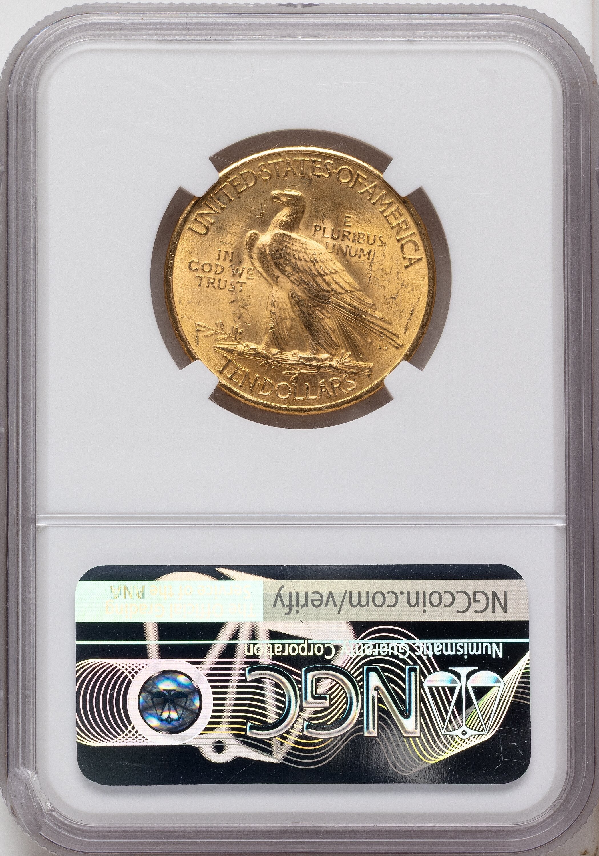 1932 $10 Brown Label Indian Eagle NGC MS65