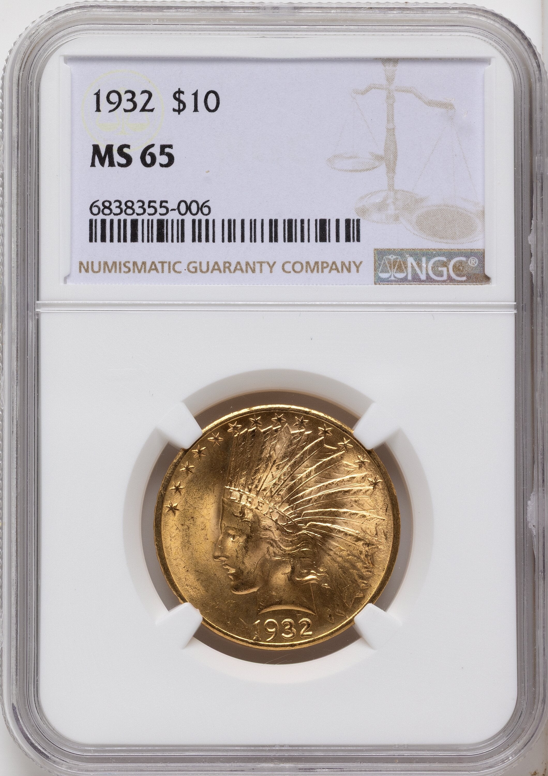 1932 $10 Indian Eagle NGC MS65
