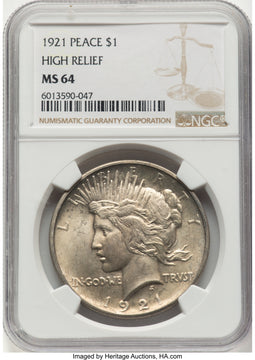 1921 Peace Dollar NGC MS64