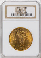 1904 $20 Liberty Liberty Double Eagle NGC MS65