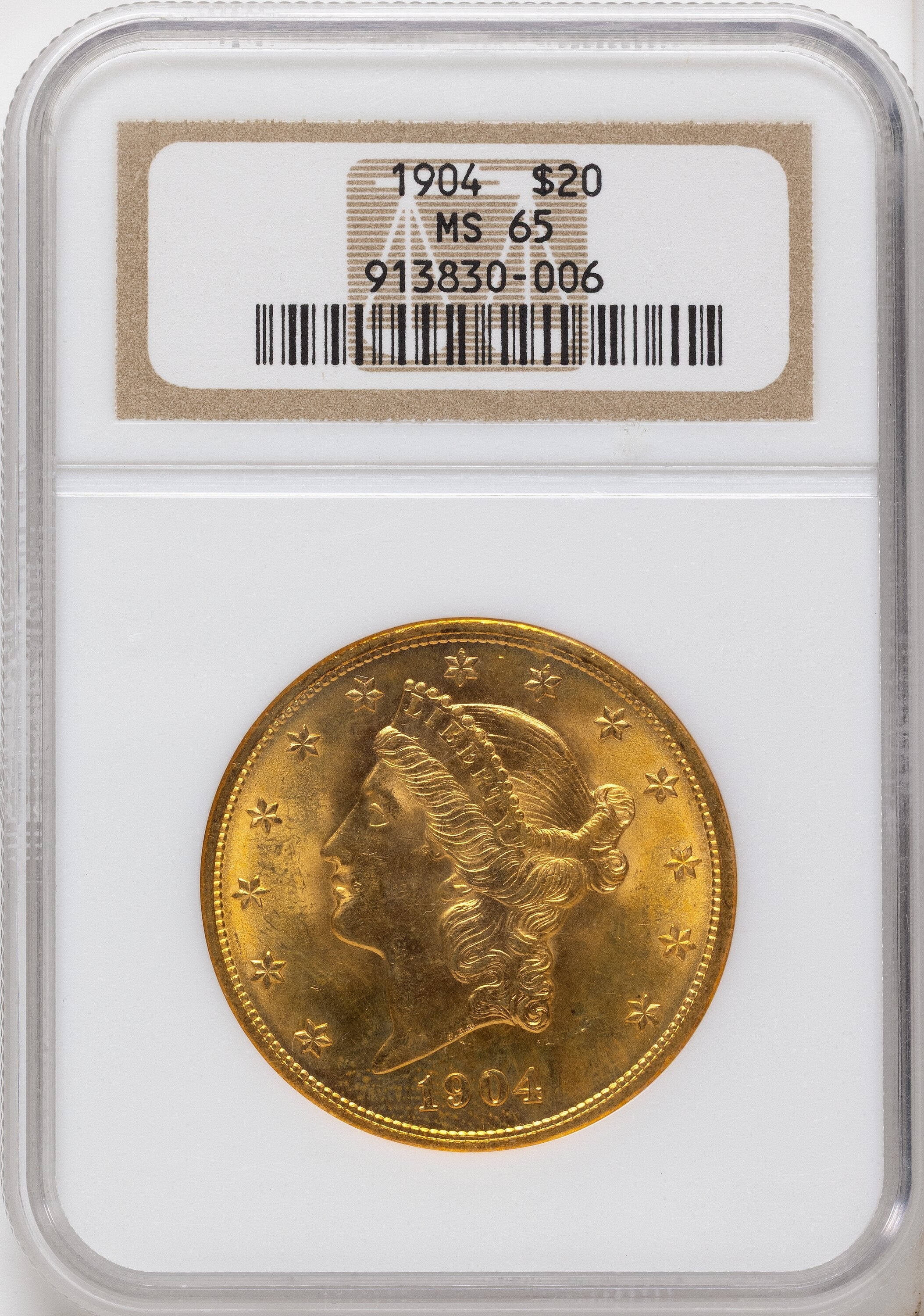1904 $20 Liberty Liberty Double Eagle NGC MS65