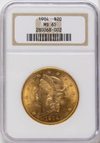 1904 $20 Liberty Liberty Double Eagle NGC MS65