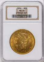 1904 $20 Liberty Liberty Double Eagle NGC MS65
