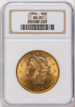 1904 $20 Liberty Liberty Double Eagle NGC MS65