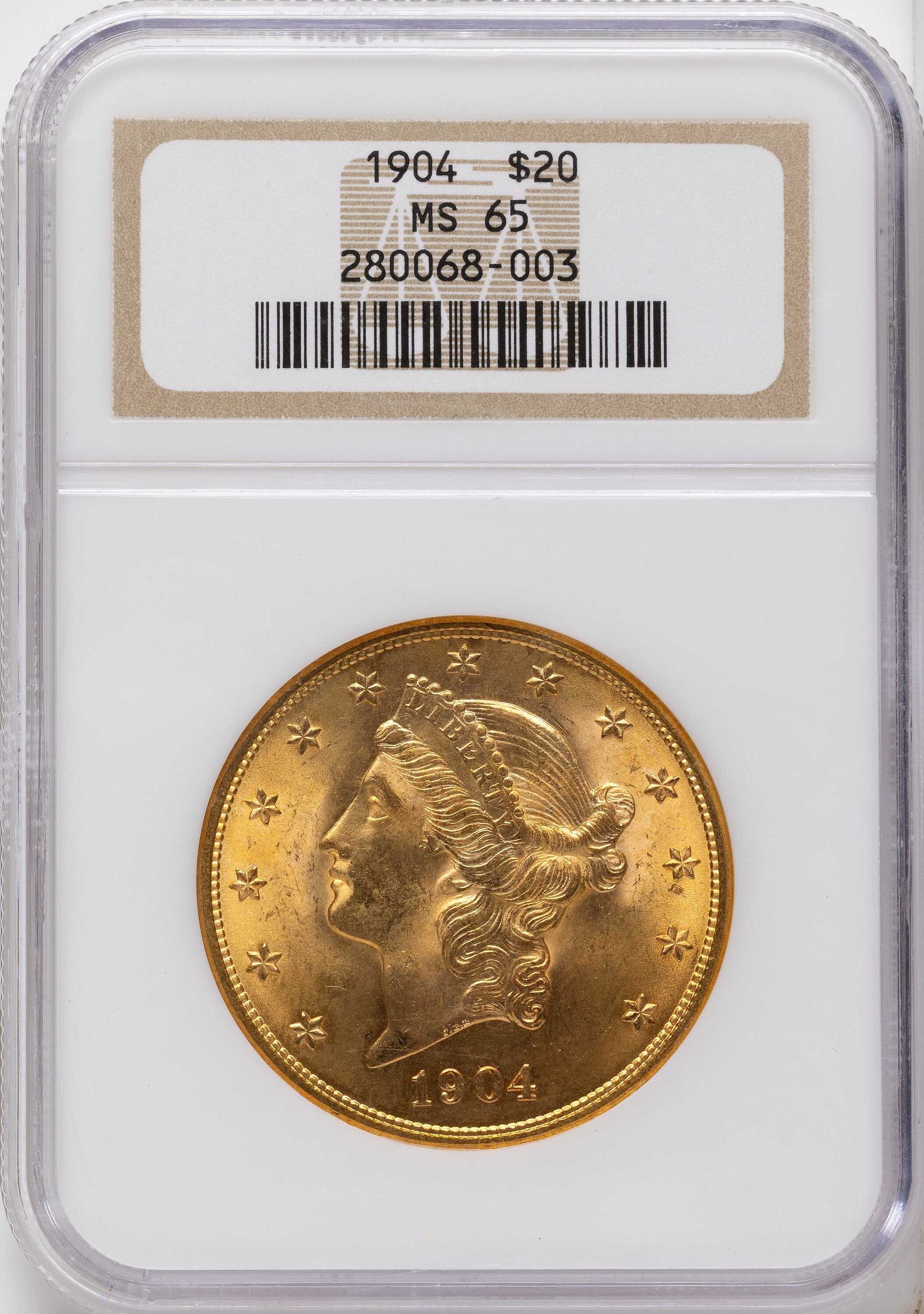 1904 $20 Liberty Liberty Double Eagle NGC MS65