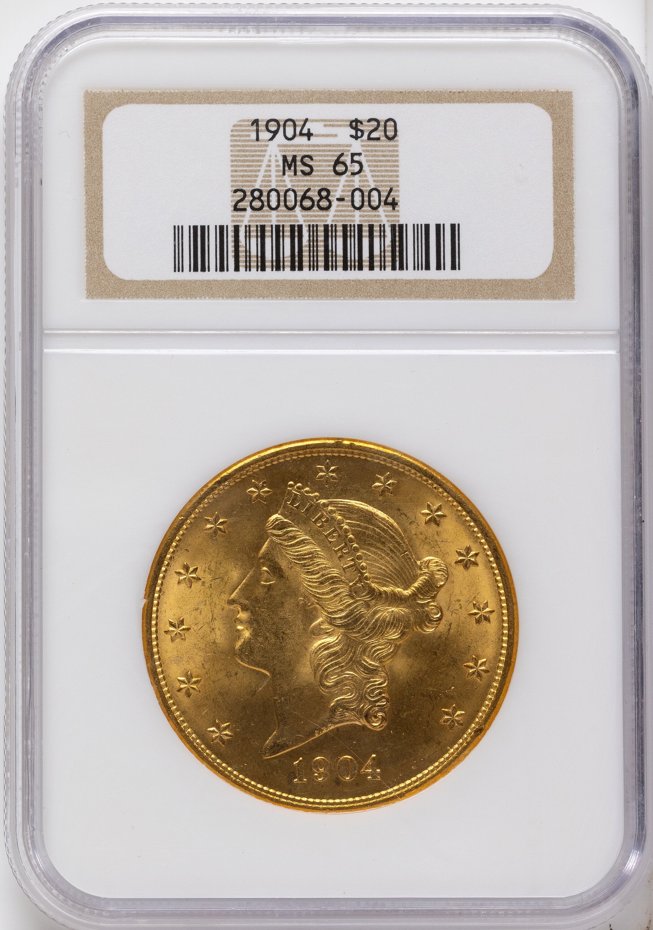 1904 $20 Liberty Liberty Double Eagle NGC MS65