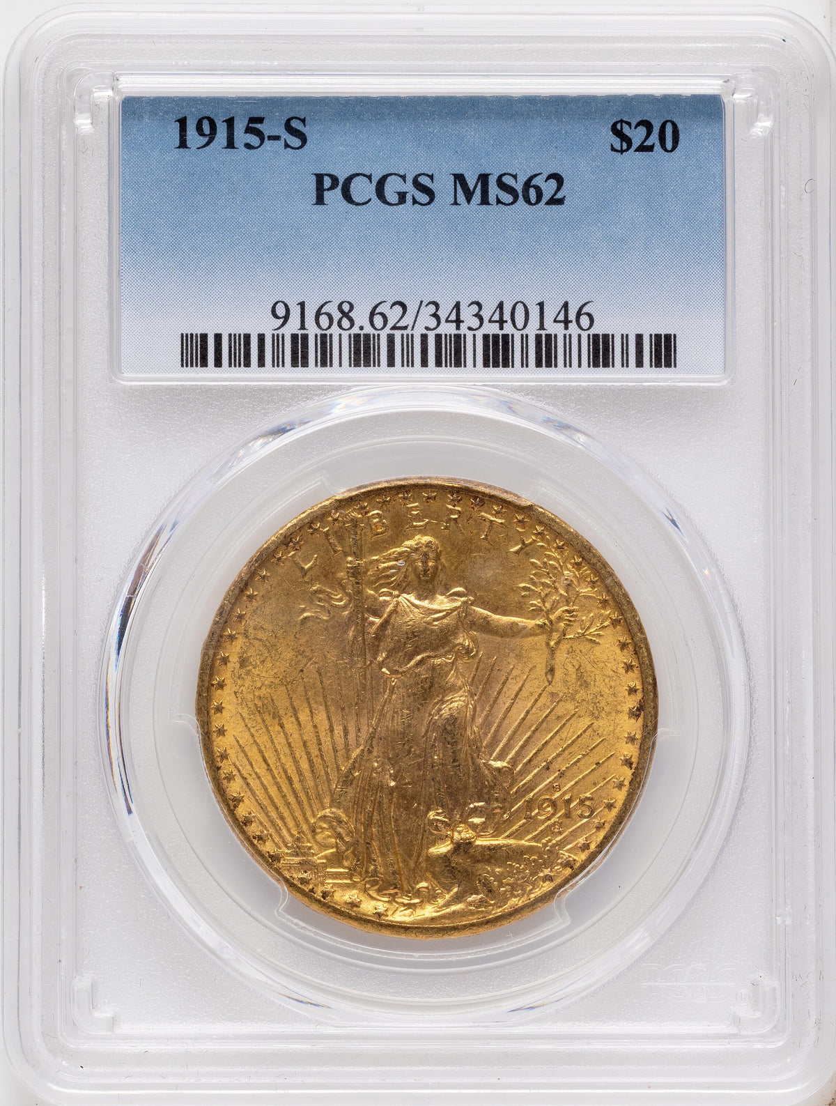 1915-S $20 Saint-Gaudens Double Eagle PCGS MS62