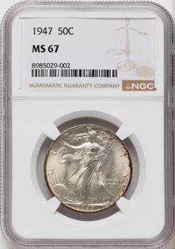 1947 50C Walking Liberty Half Dollar NGC MS67