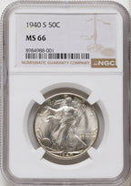 1940-S 50C Walking Liberty Half Dollar NGC MS66