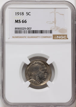 1918 5C Buffalo Nickel NGC MS66